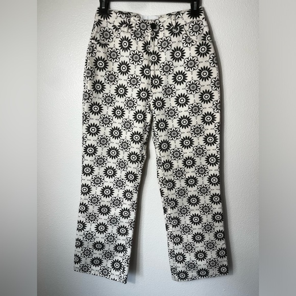 Rolla’s Plaza Bootcut Crop Pants Women's Cream/Black Floral Print High Rise S - Picture 4 of 7